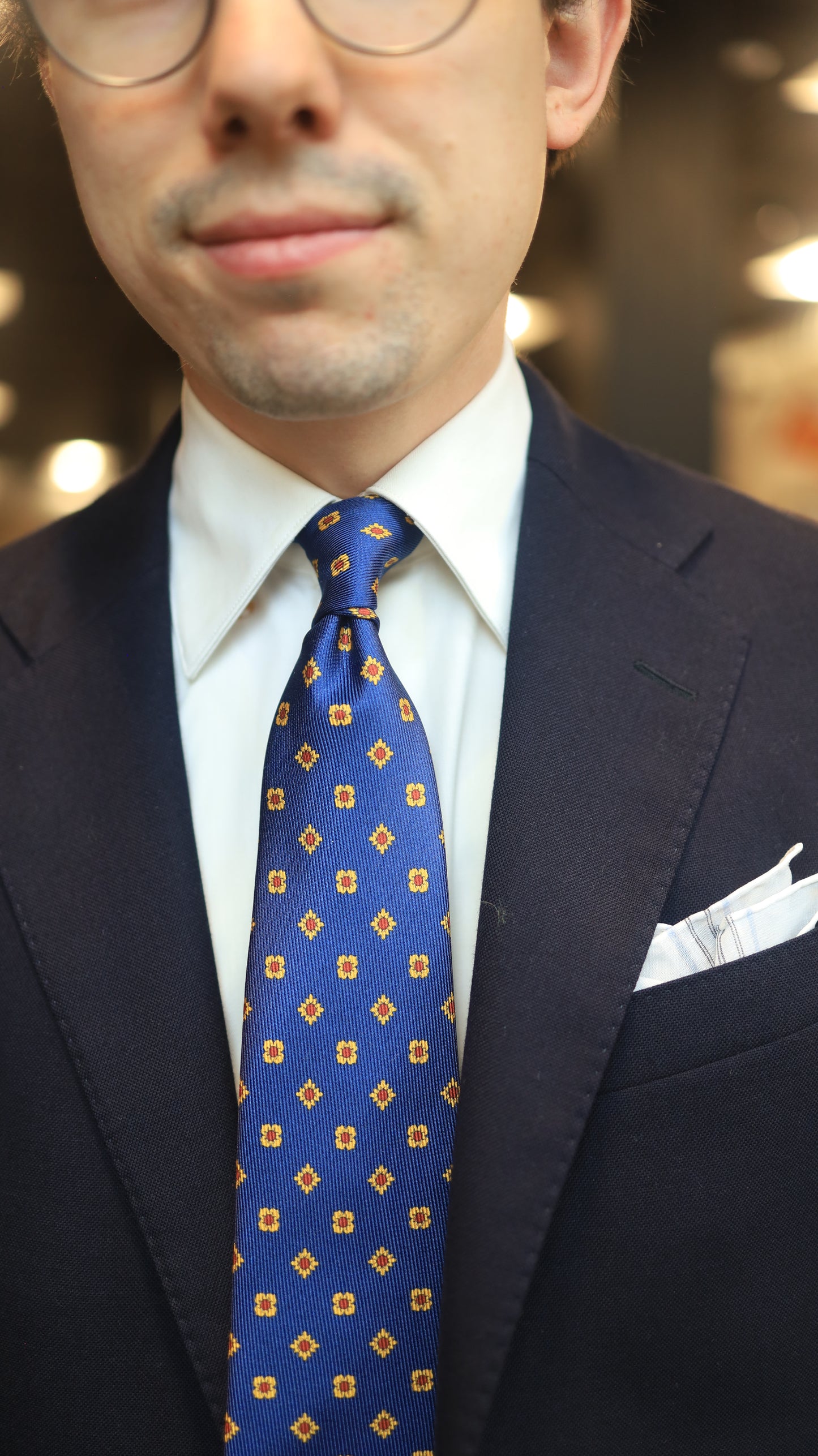 Blue/Yellow Neat Tie