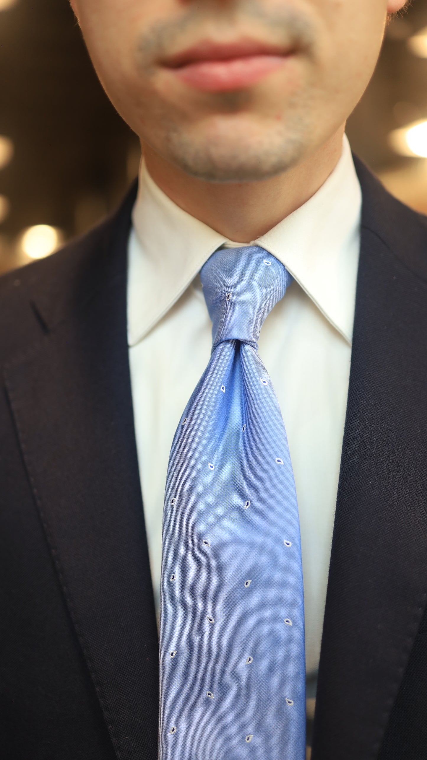 Lt Blue Neat Paisley Tie