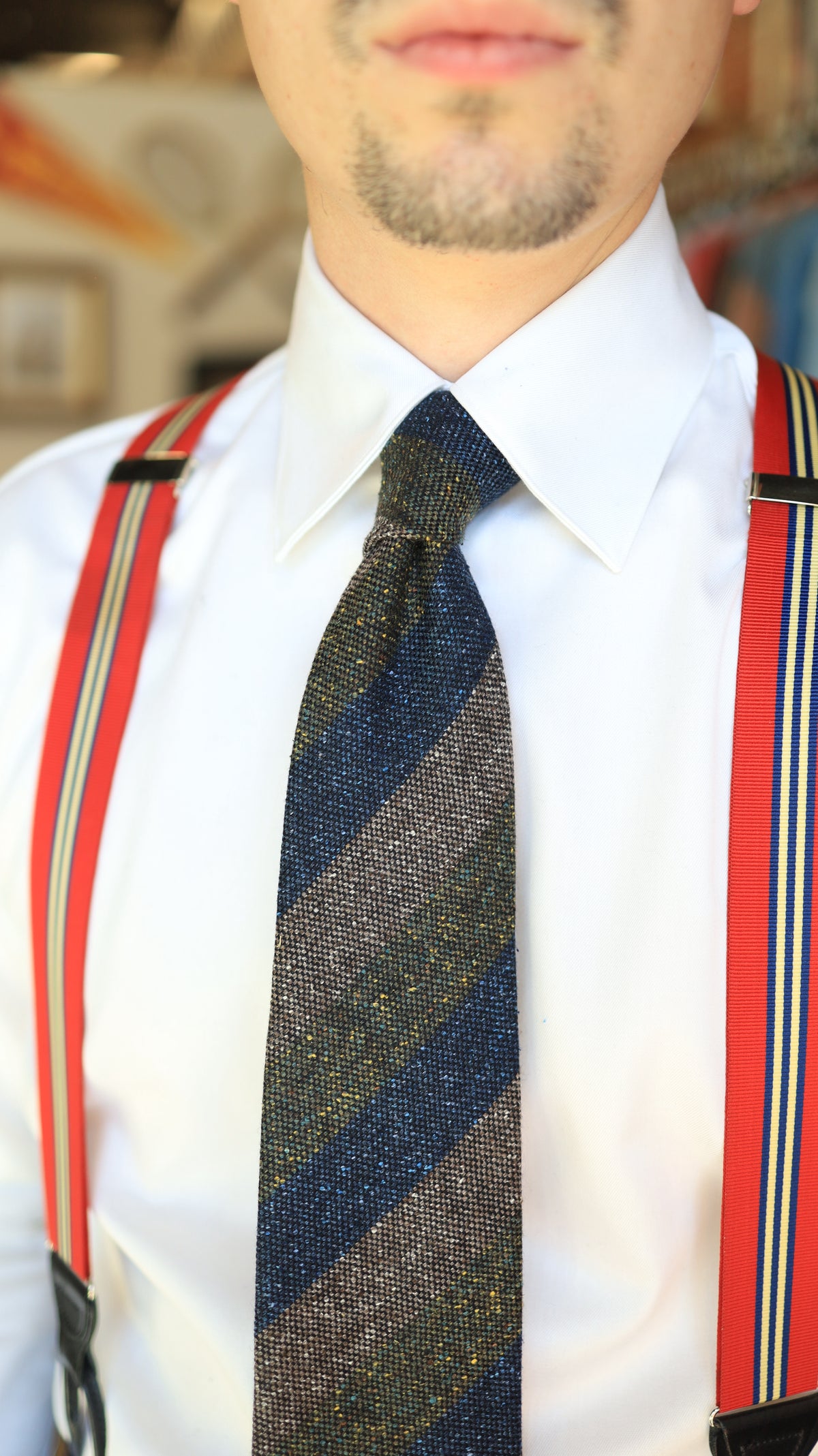 Wool and Silk Stripe Tie
