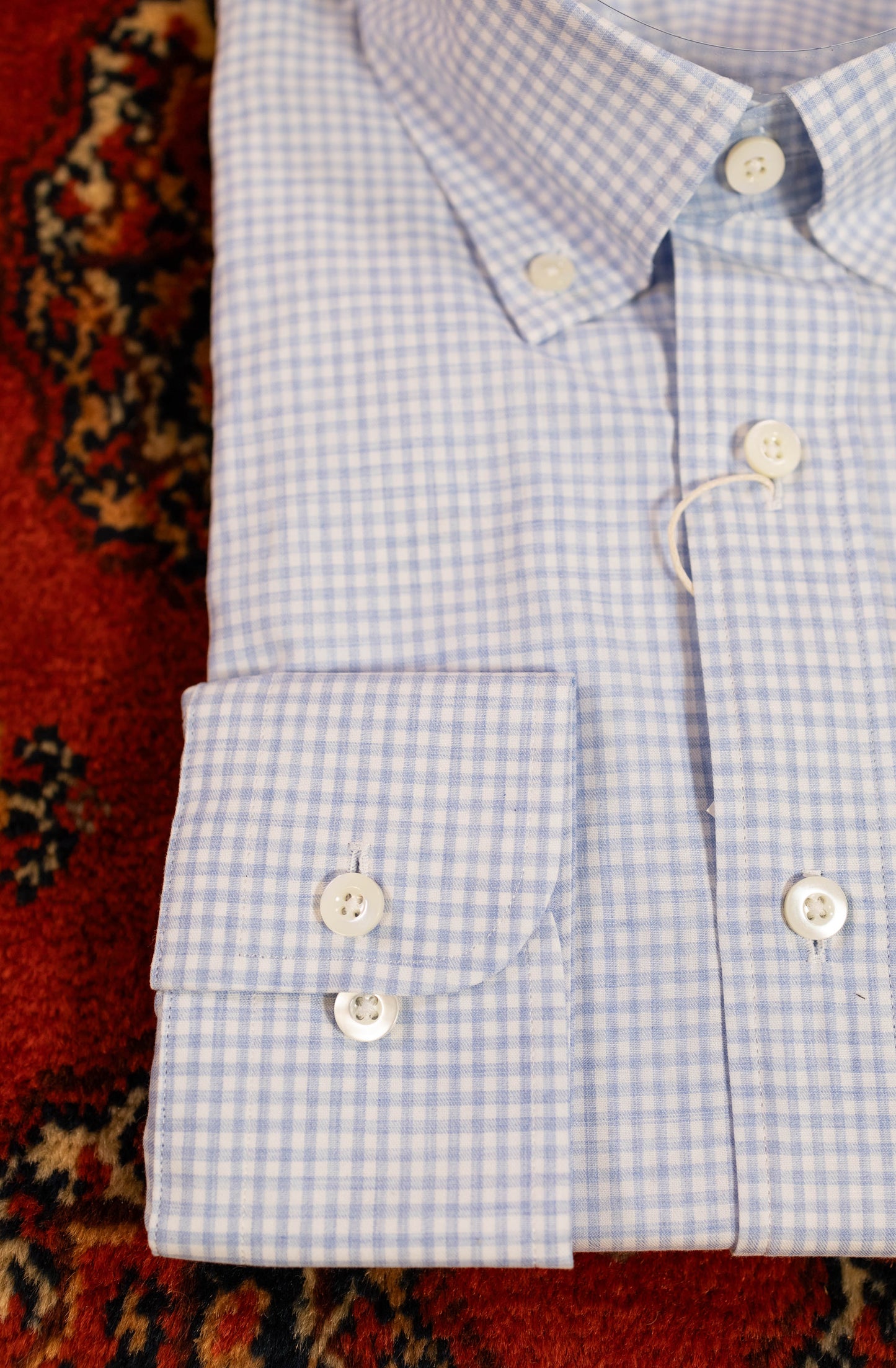 Blue and White Gingham Button Down