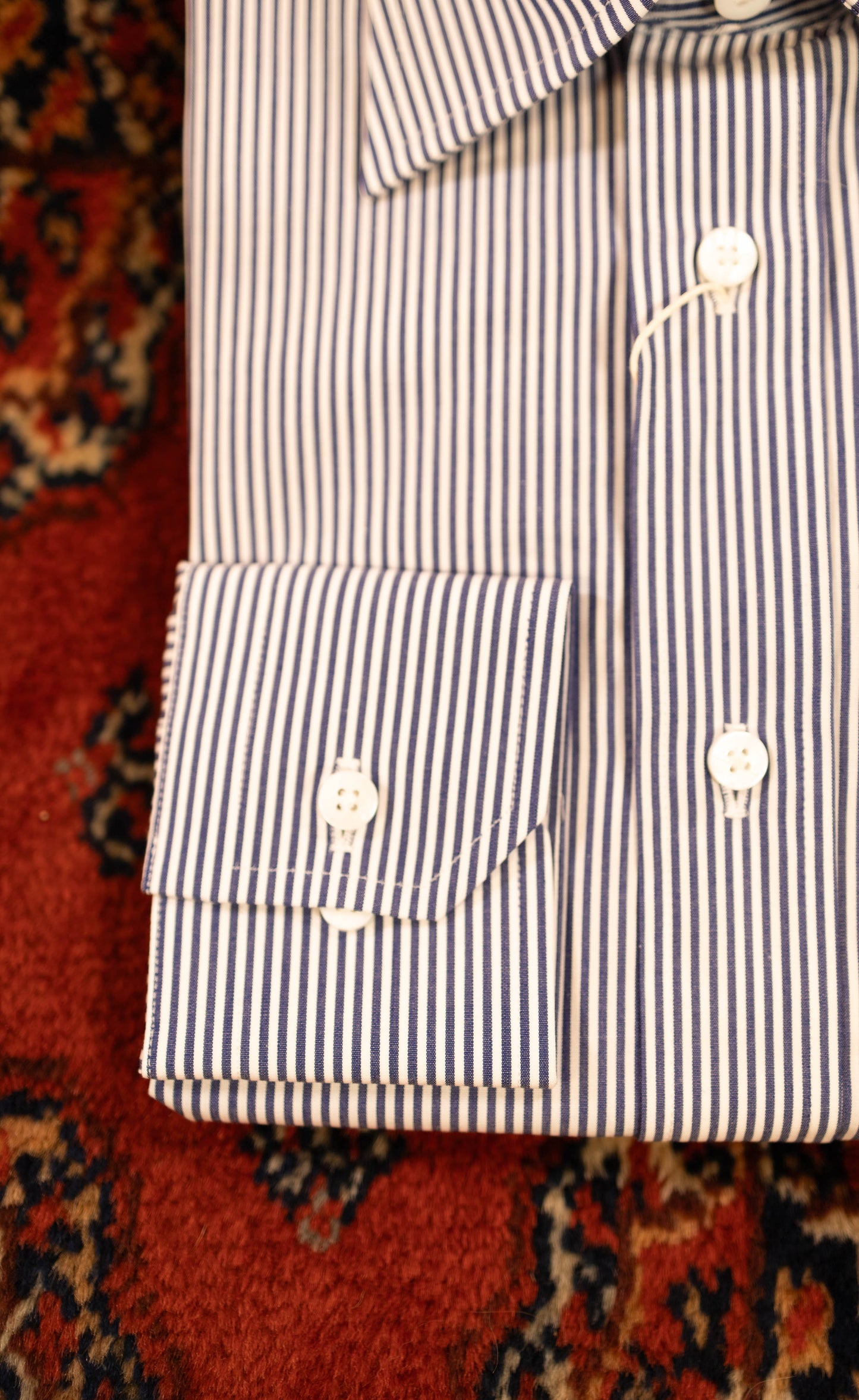 Dark Blue and White Stripped Shirt