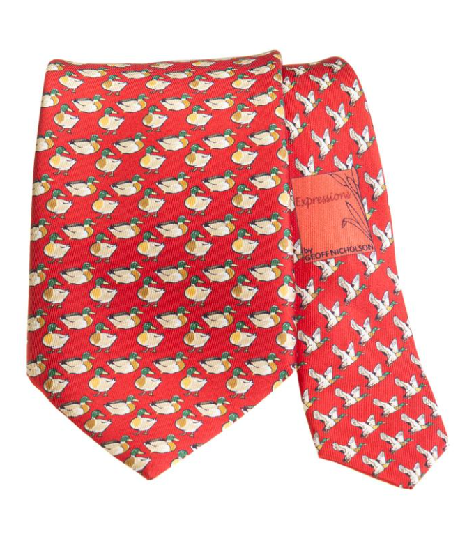 Duck Tie (Red & Navy)