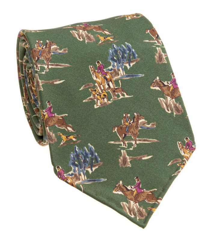 Green English Hunting Tie