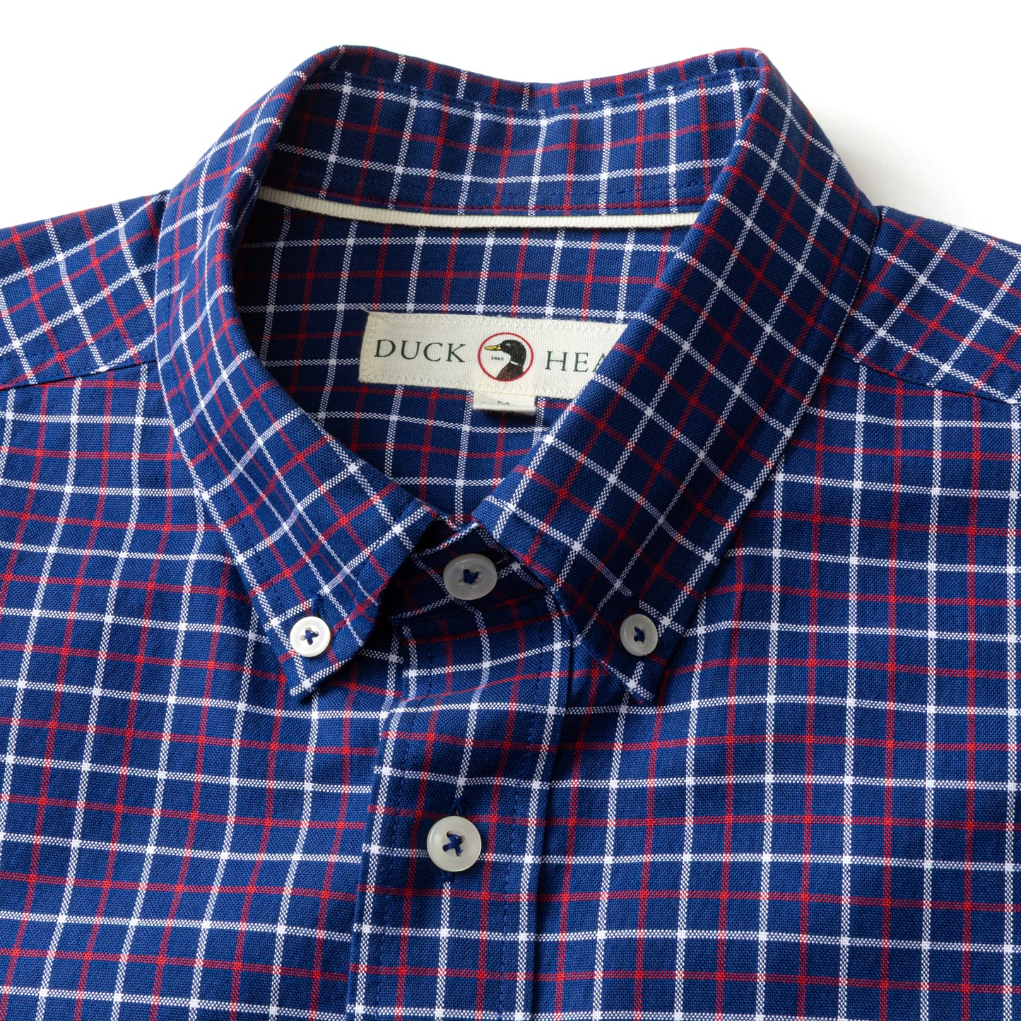 Cotton Oxford Shirt Plaid Beacon Blue