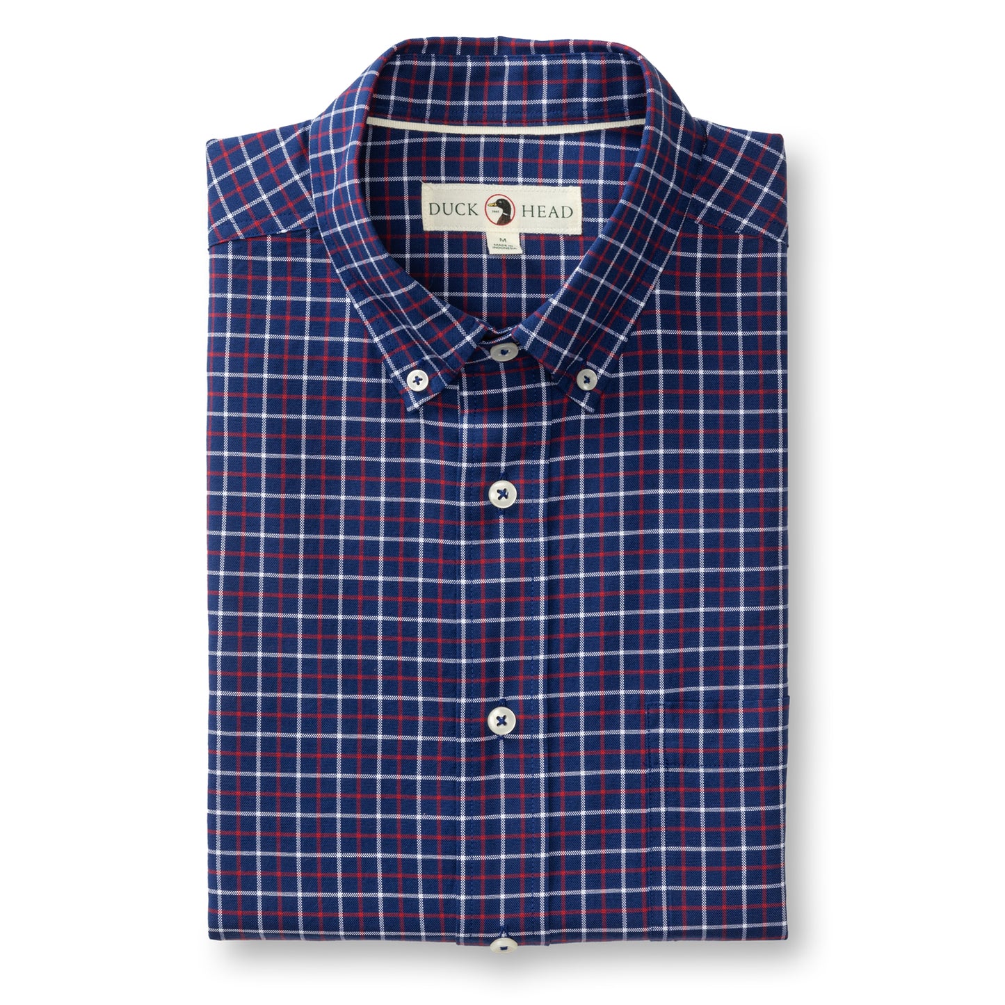 Cotton Oxford Shirt Plaid Beacon Blue