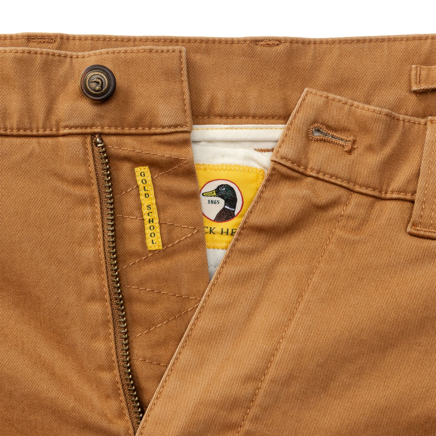 CLASSIC FIT BRUSHED BACK GOLD SCHOOL CHINO